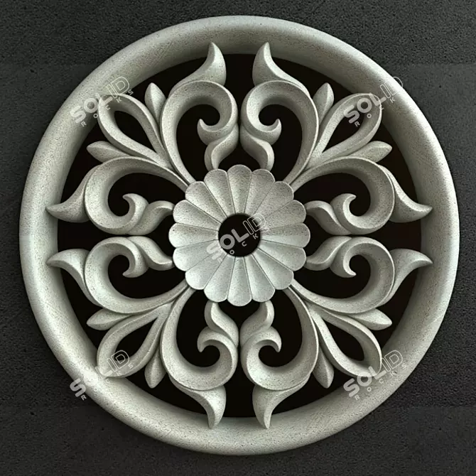 Exquisite Medallion Ornament 3D model image 1