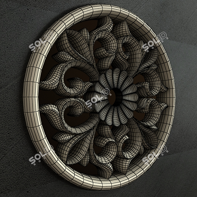 Exquisite Medallion Ornament 3D model image 3