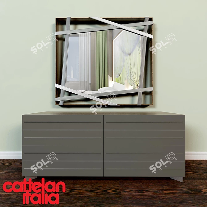 Elegant Rebus Mirror & Dyno Dresser 3D model image 1