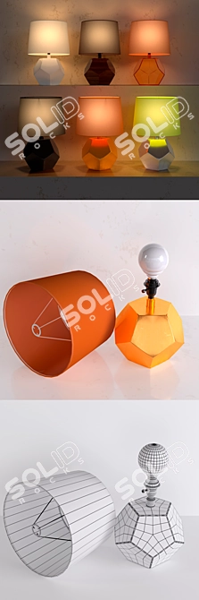 Versatile Geometric Lamp Base 3D model image 2