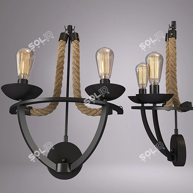 Circular Rope Pendant Lamp 3D model image 3