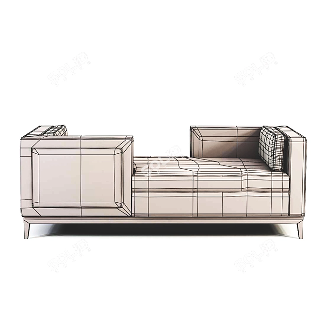 LowPoly Turbo Couch 3D model image 2