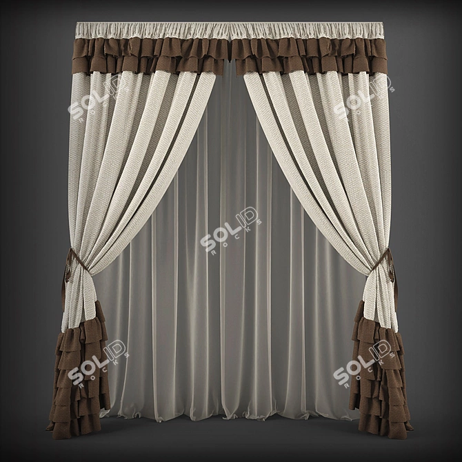 Modern Curtains for Contemporary Spaces 3D model image 1