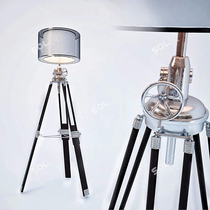 Ansel Tripod Floor Lamp 3D model image 1