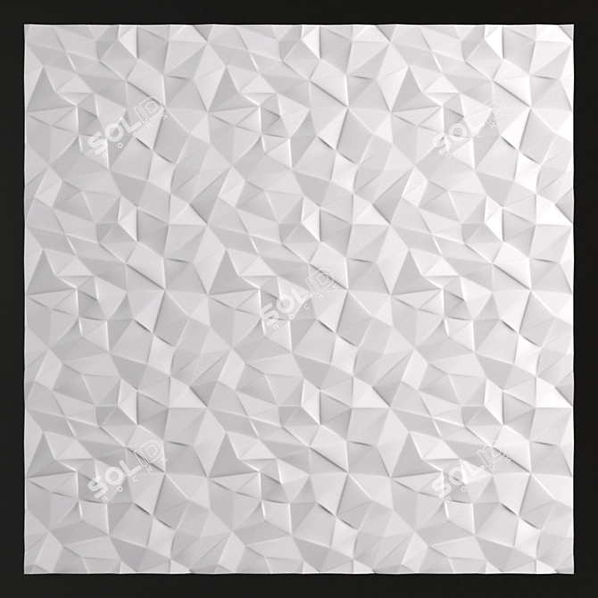 Elegant Plaster Wall Panel 3D model image 1