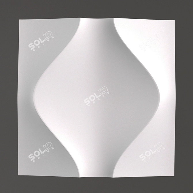 Elegant Plaster Wall Panel 3D model image 1