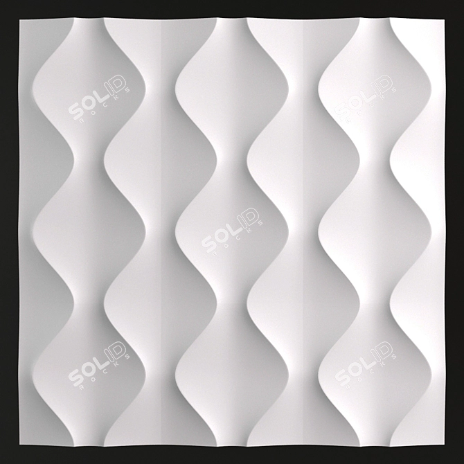 Elegant Plaster Wall Panel 3D model image 2