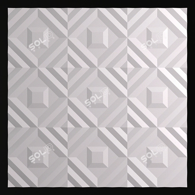 Seamless Plaster Wall Panel 3D model image 1