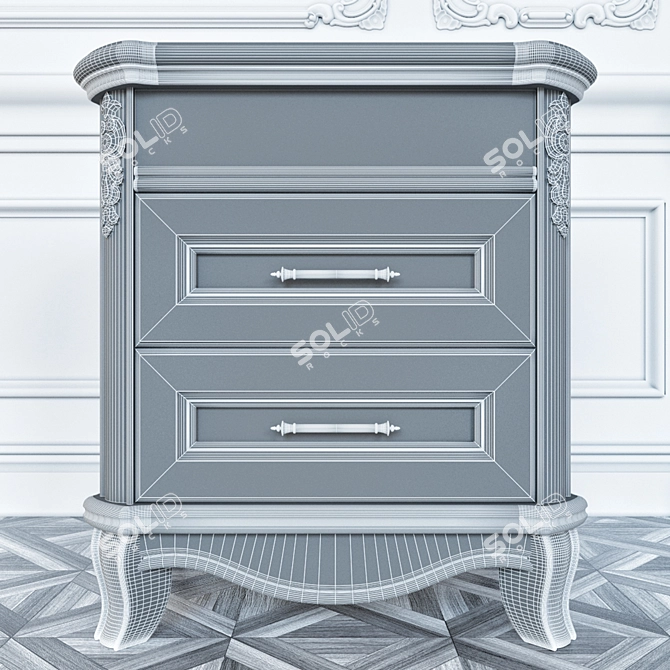 Sleek Bedside Table 3D model image 2