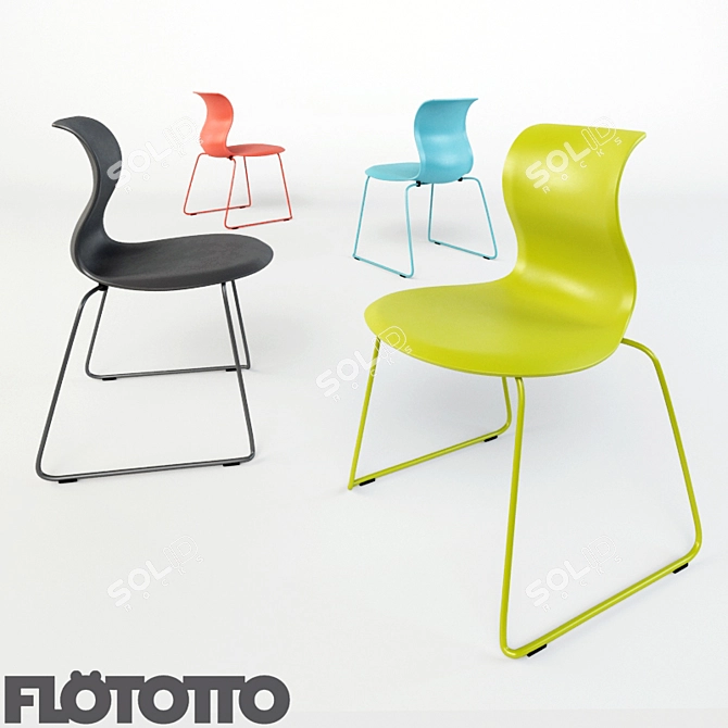 ErgoSled Chair Set 3D model image 1