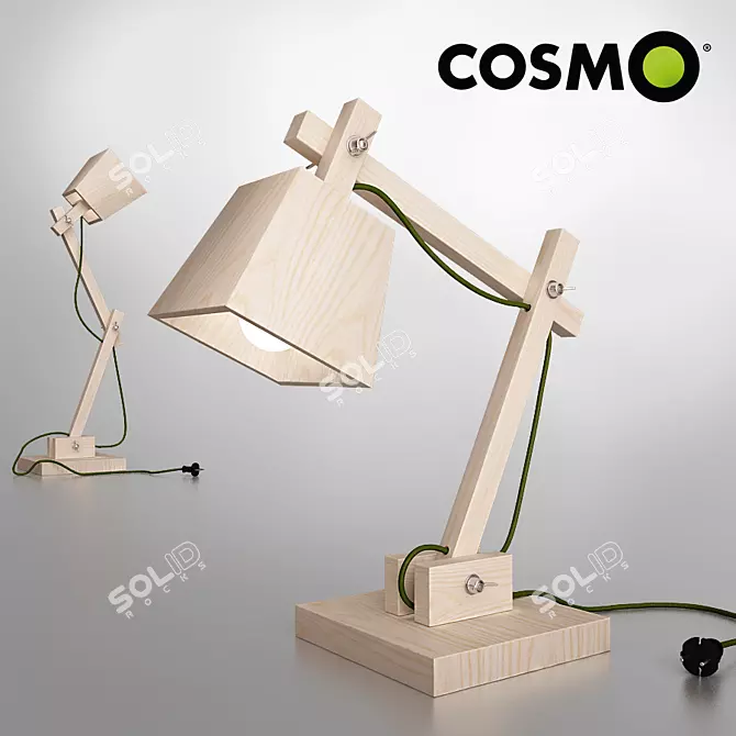 Title: Cosmo Wooden Table Lamp 3D model image 1