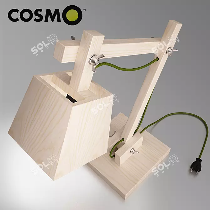 Title: Cosmo Wooden Table Lamp 3D model image 2