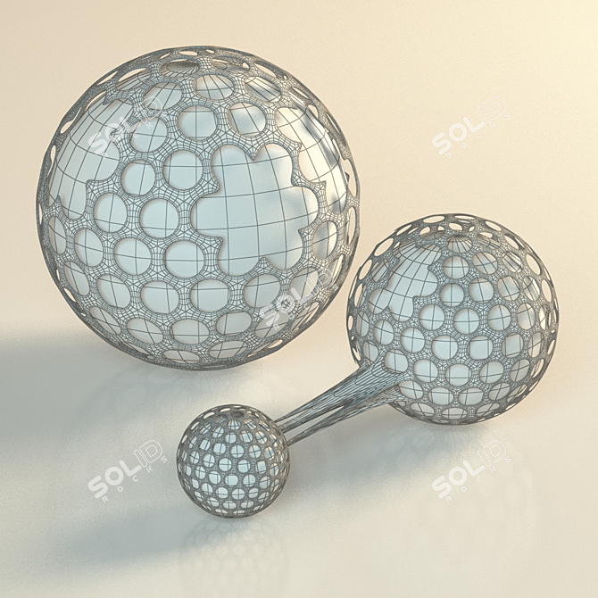 Sculptural Spheroid Decor 3D model image 3