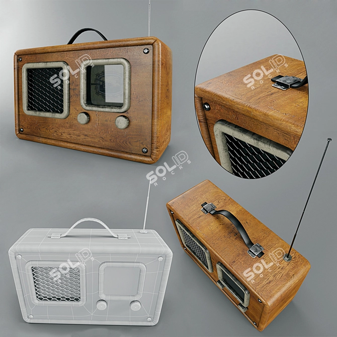 Title: Retro FM Radio: Vintage Design with Clear Sound 3D model image 1