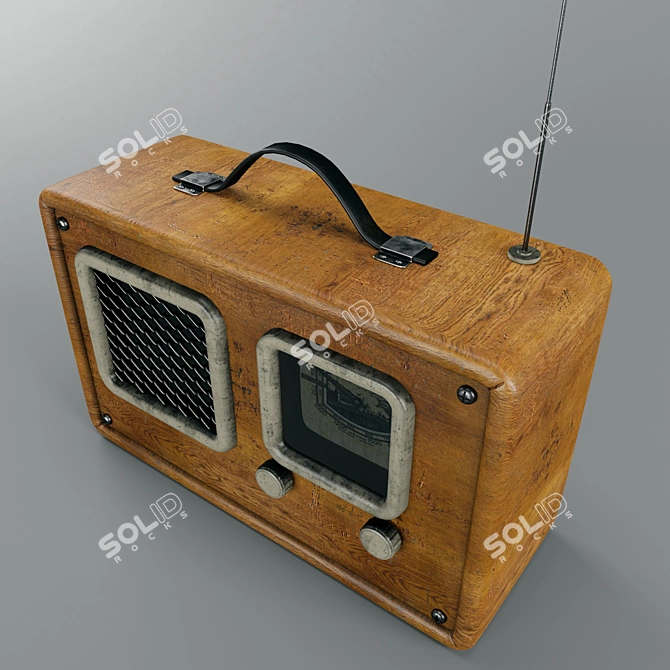 Title: Retro FM Radio: Vintage Design with Clear Sound 3D model image 2