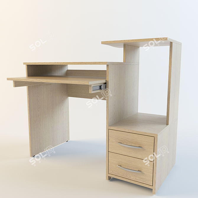 Classic Computer Table by NAYA 3D model image 1