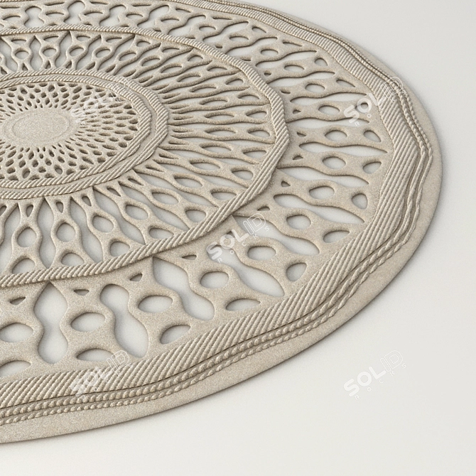 Modern Art Inspired Rug - 160 cm 3D model image 2