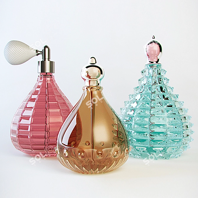 Sleek YUNGAREN Perfume Bottle Set 3D model image 1