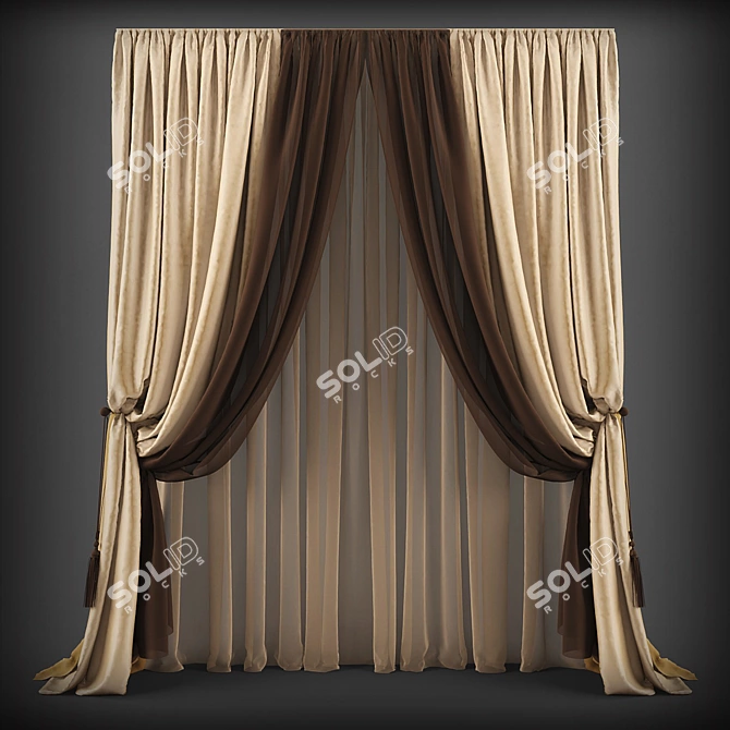 Title: 
Stylish Vintage Curtains

Description:
These beautiful curtains, known as "Shtory97" in Russian, are the 3D model image 1