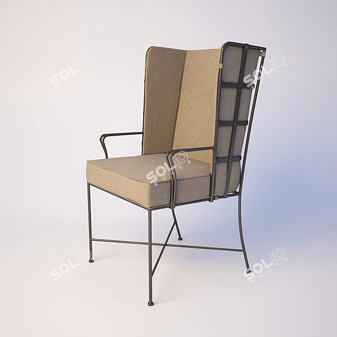 Title: Rugged Caracole Armchair 3D model image 1