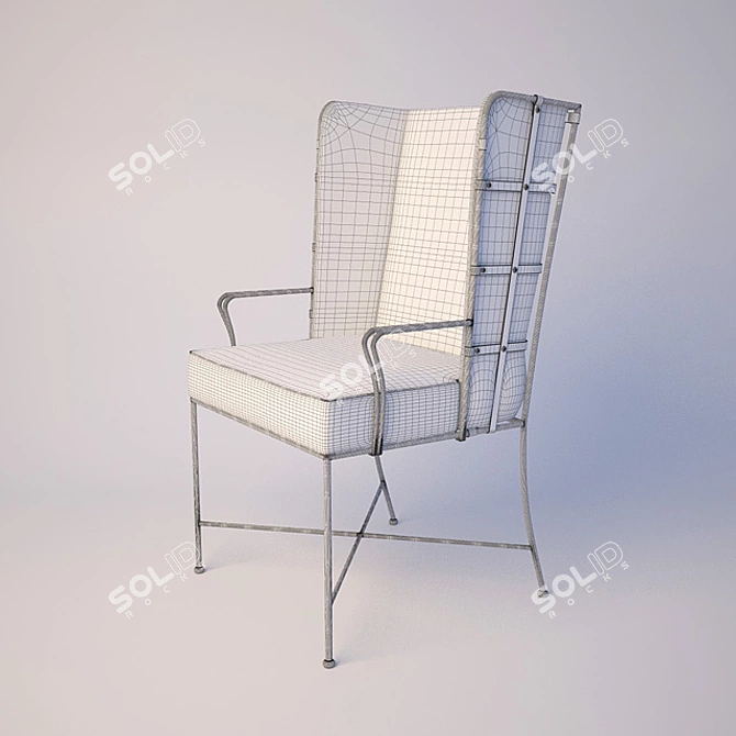 Title: Rugged Caracole Armchair 3D model image 3