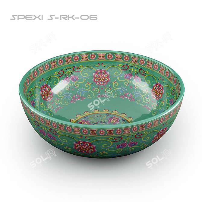 Spexi S-RK 06: Green Ceramic Sink 3D model image 1