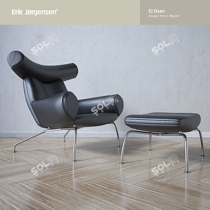 Wegner Ox Chair: Iconic Danish Design 3D model image 2