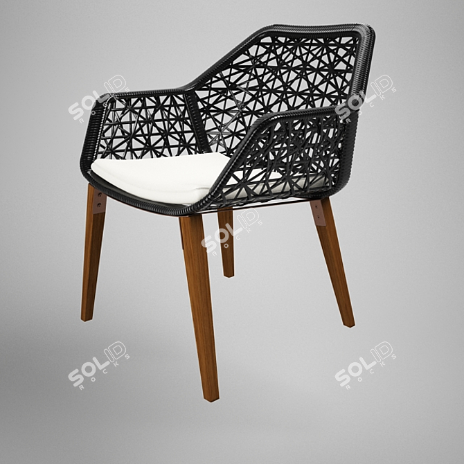 Designer Dining Chair 3D model image 2