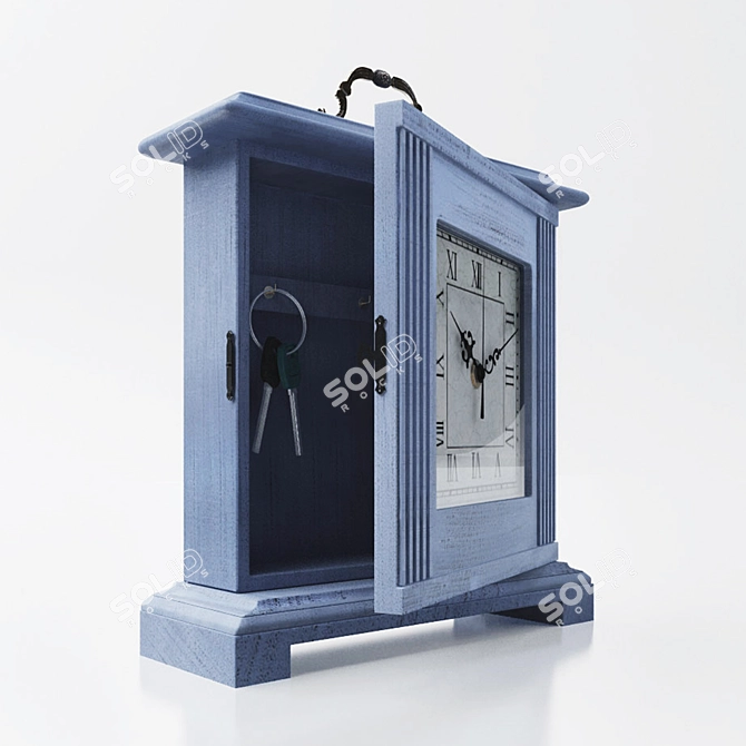 Vintage Key Table Clock 3D model image 2