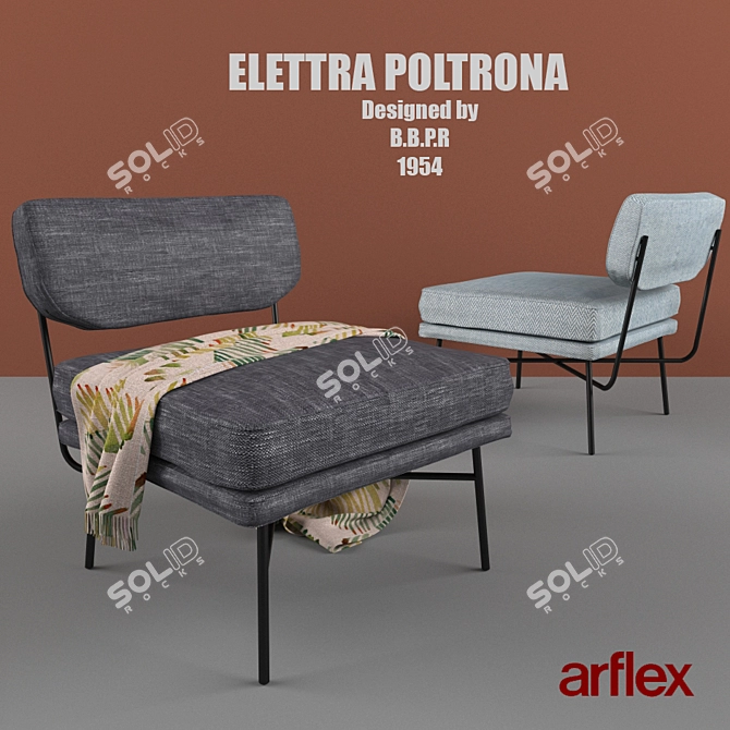 Elegant Elettra Armchair: Timeless Italian Design 3D model image 1