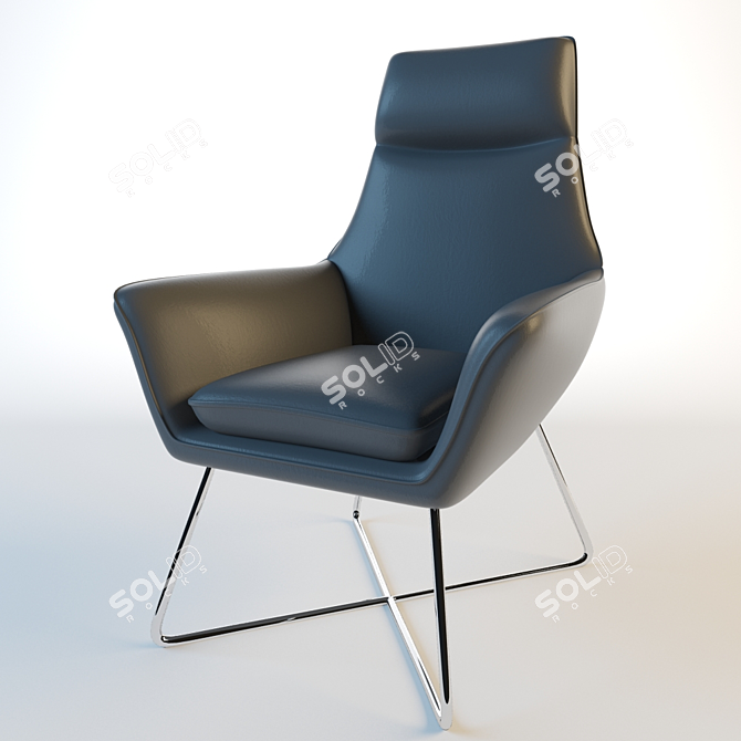 Rossmoor Modern Leather Lounge Chair 3D model image 1