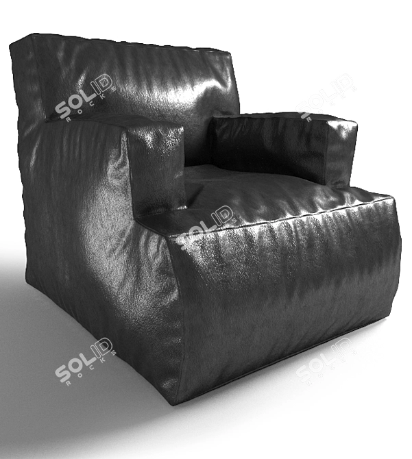 Elegant Leather Chair 3D model image 1