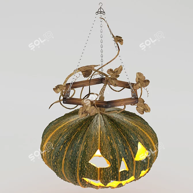 Spooky Pumpkin Chandelier 3D model image 1