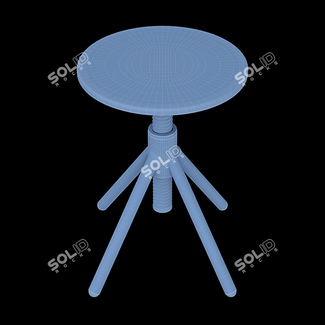 Sleek Thread High Stool 3D model image 2