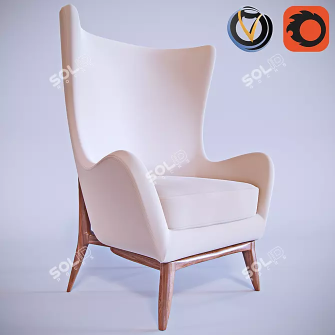 Sleek Caracole Armchair 3D model image 1