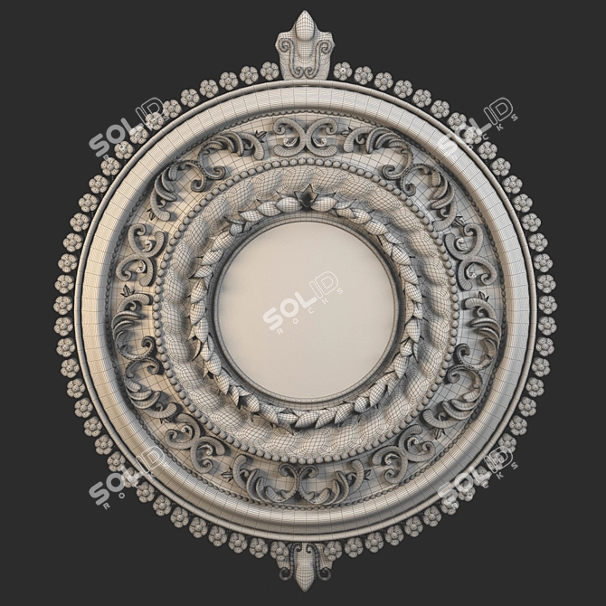 Vintage Silver Cowan Mirror 3D model image 2