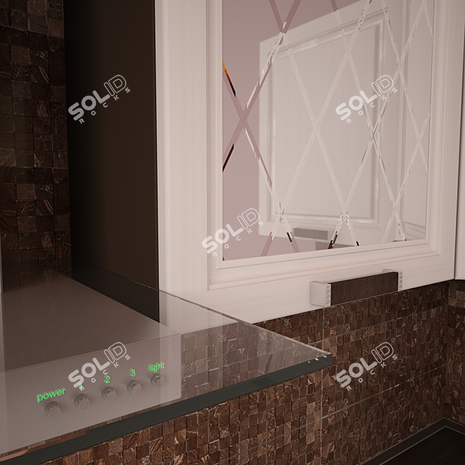 NeoClassic Corner Kitchen: Affordable Elegance 3D model image 3