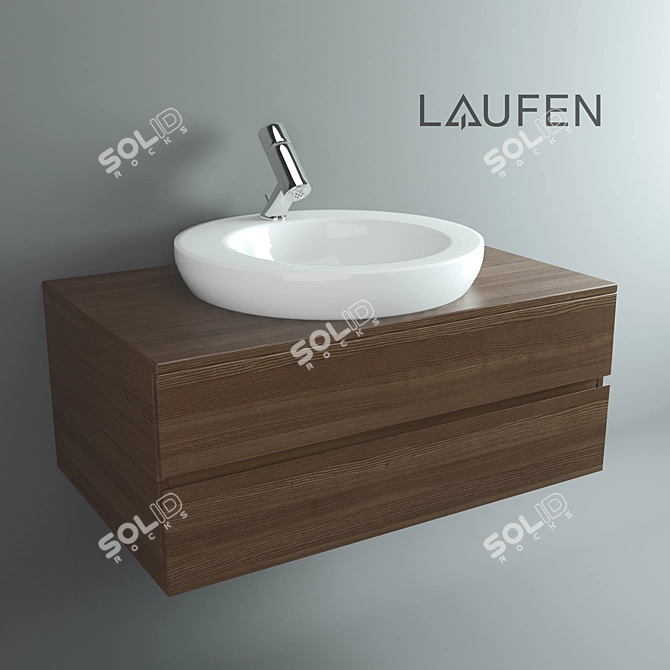 Elegant Laufen Washbasin 3D model image 1