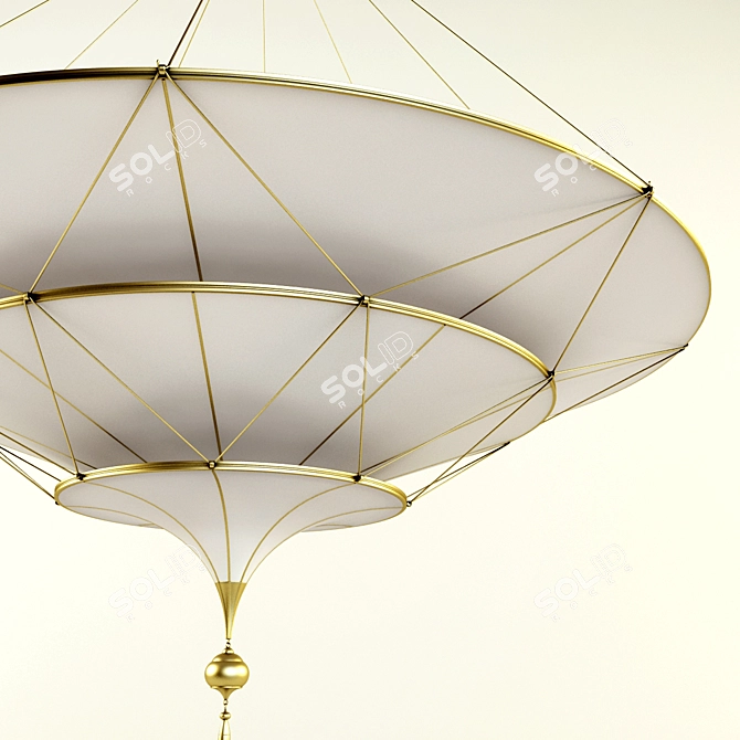 Elegant Fortuny Silk Scheherazade Chandelier 3D model image 2
