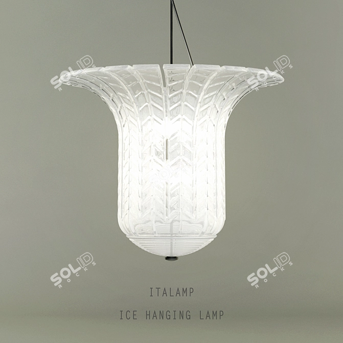 Elegant Ice Hanging Lamp 3D model image 1