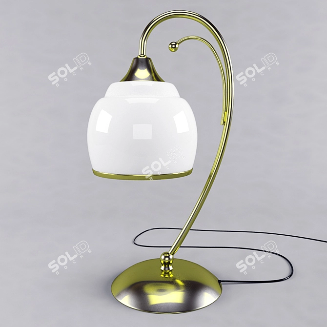 Antique Bronze Glass Table Lamp 3D model image 2