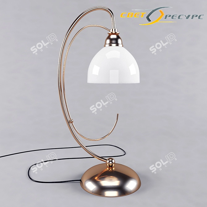 Antique Bronze Glass Table Lamp 3D model image 3