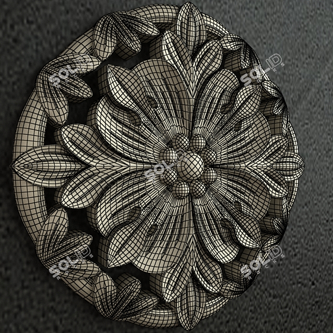 3D Medallion Carving Ornament 3D model image 3