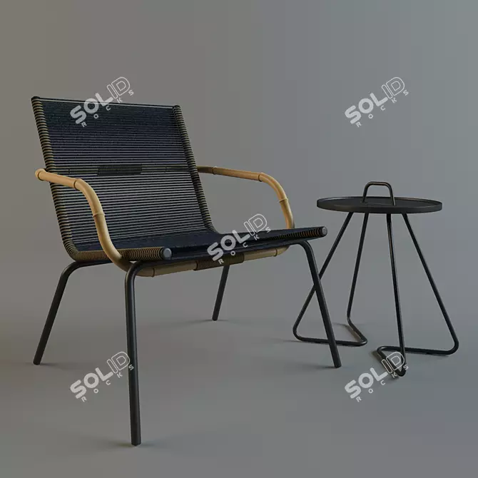 SIDD LOUNGE: Sleek Chair and Table Combo 3D model image 1