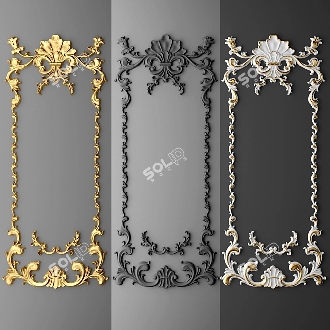 Elegant Stucco Frame 3D model image 1