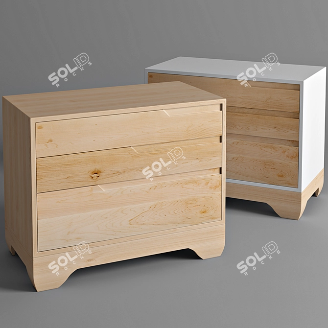 Echo Dresser: Stylish Chest for Modern Spaces 3D model image 2