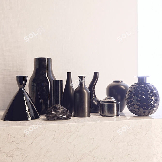 Bercon Noise Vases Set 3D model image 1