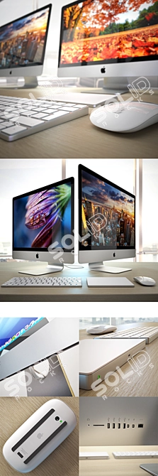 Apple iMac 2015 5k 27" RETINA + Accessories 3D model image 1