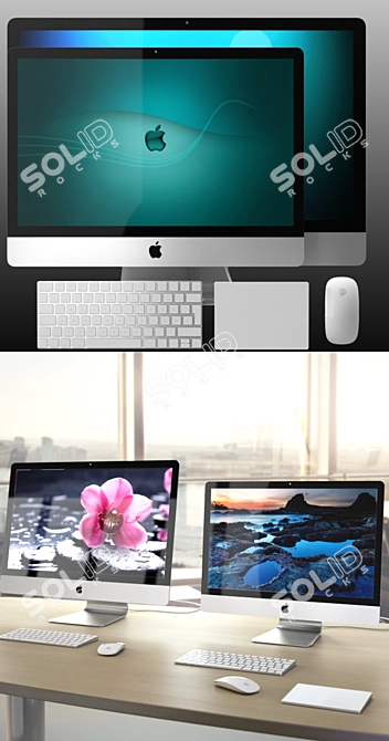 Apple iMac 2015 5k 27" RETINA + Accessories 3D model image 2