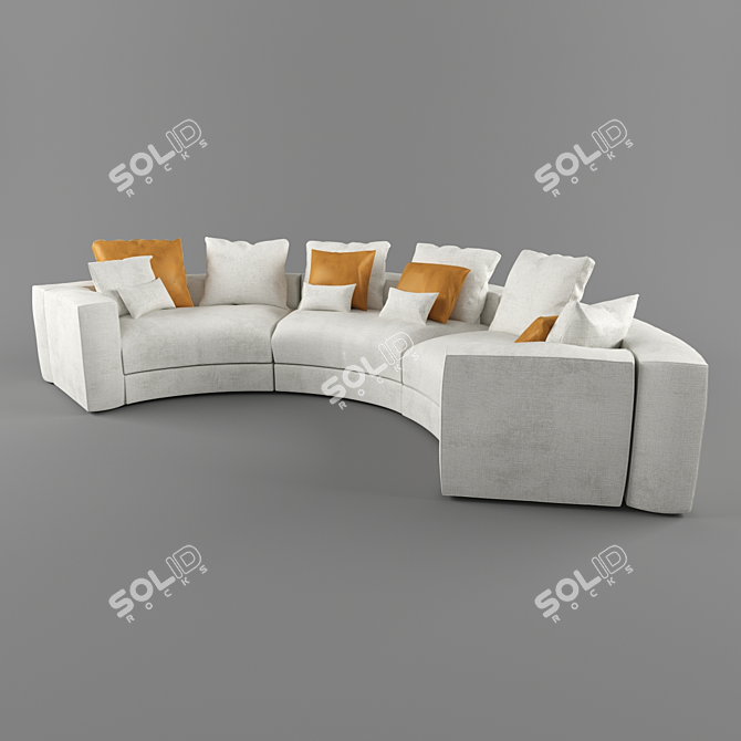 Swan Italia Hills: Modular Sofa 3D model image 1